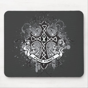 Faith Family Prayer Cross - Lung Cancer Mouse Pad