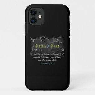 Faith > Fear 2 Timothy 1:7 Christian Verse Math iPhone 11 Case
