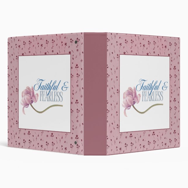 Faith & Fearless Typography Design Throw Pillow Binder (Background)