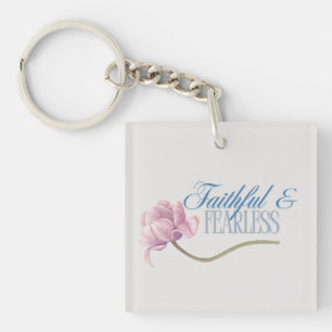 Faith & Fearless Typography Design Throw Pillow Keychain