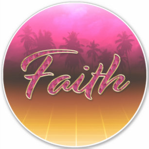 Faith First Name Golden pink Sticker