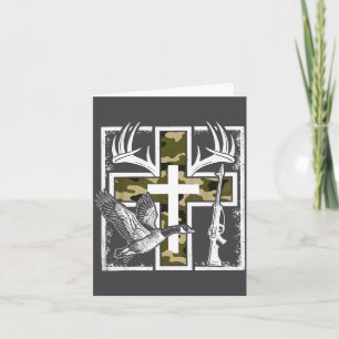 Faith Fishing Hunting Camo Cross Duck Deer Christi Card