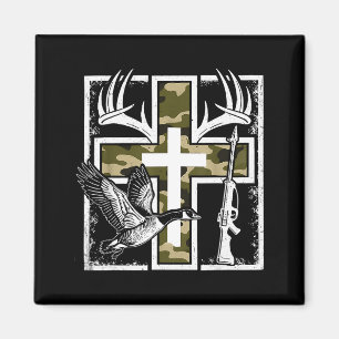 Faith Fishing Hunting Camo Cross Duck Deer Christi Magnet