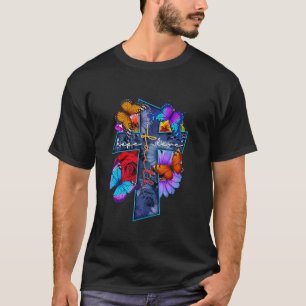 Faith Floral Christianity Catholic Faith Jesus Chr T-Shirt