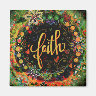 Faith Floral Inspirational Blessings Pretty Trendy Magnet
