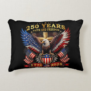 Faith Freedom 250 Years 1776 2026 Patriotic Eagle Accent Pillow
