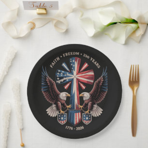 Faith Freedom 250 Years 250th Anniversary USA Paper Plate