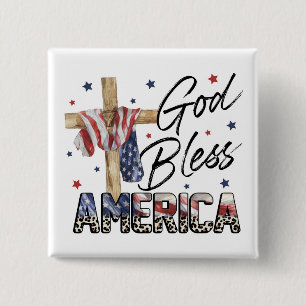 Faith & Freedom: God Bless America 2 Inch Square Button