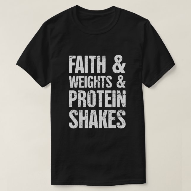Faith  Funny Christian Athlete  Christian Workout T-Shirt (Design Front)