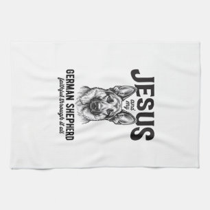 Faith German Shepherd Shirt for Christian Dog Love Kitchen Towel