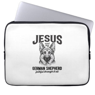 Faith German Shepherd Shirt for Christian Dog Love Laptop Sleeve