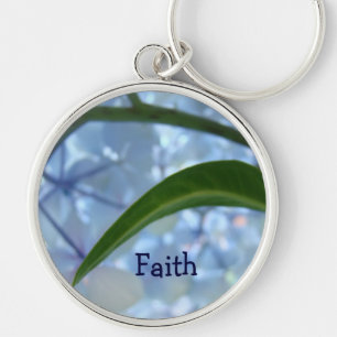 Faith gifts keychains Blue Hydrangea Flowers