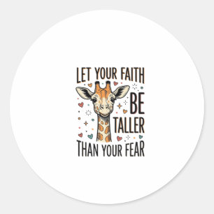 Faith Giraffe Inspirational Vintage Shirt Design_1 Classic Round Sticker