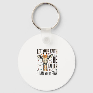 Faith Giraffe Inspirational Vintage Shirt Design_1 Keychain