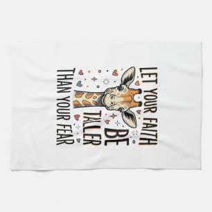 Faith Giraffe Inspirational Vintage Shirt Design_1 Kitchen Towel