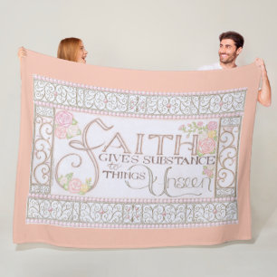 FAITH Gives Substance Fleece Blanket (Peach)