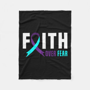 Faith God Fear Support Suicide Prevention Awarenes Fleece Blanket
