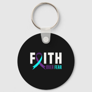 Faith God Fear Support Suicide Prevention Awarenes Keychain