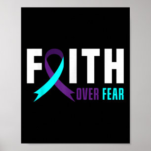 Faith God Fear Support Suicide Prevention Awarenes Poster