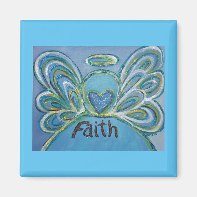 Faith Guardian Angel Word Aimant Personnalisé (Devant)
