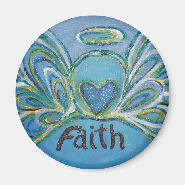 Faith Guardian Angel Word Aimant Personnalisé (Devant)
