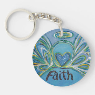 Faith Guardian Angel Word Porte - clé personnalisé