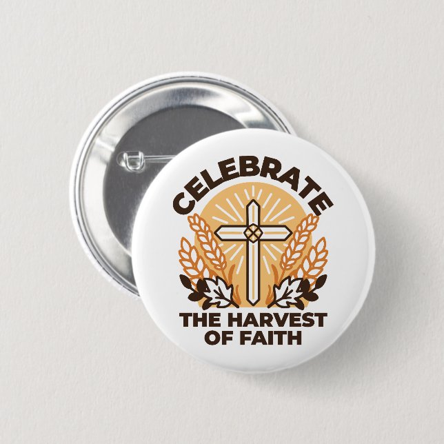 Faith Harvest Celebration – Inspirational Art 2 Inch Round Button (Front & Back)