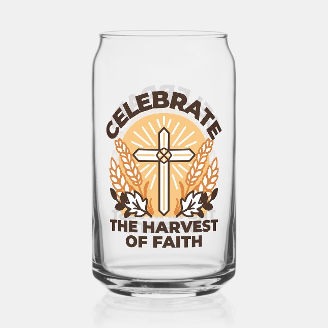 Faith Harvest Celebration – Inspirational Art Can Glass (Front)