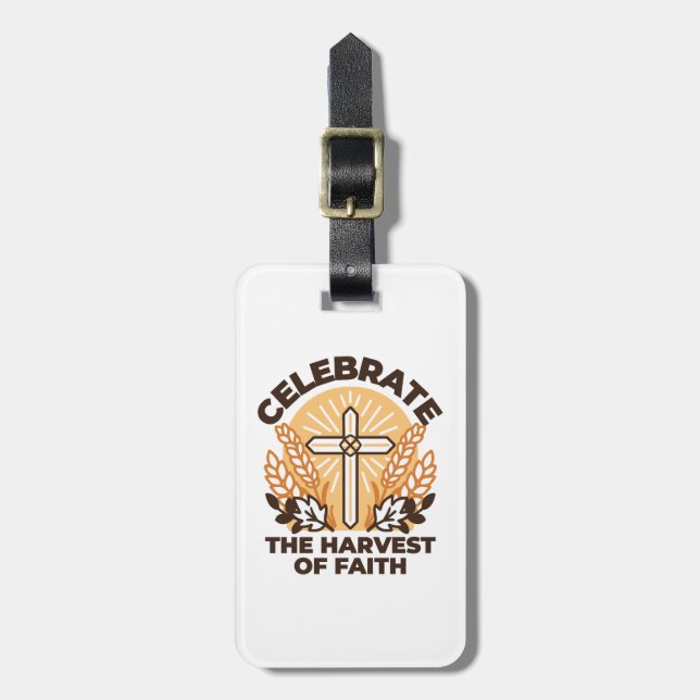 Faith Harvest Celebration – Inspirational Art Luggage Tag (Front Vertical)