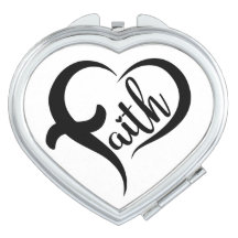 Faith Heart Shape Inspirational Black Typography