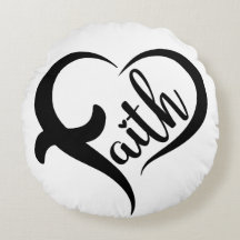 Faith Heart Shape Inspirational Black Typography