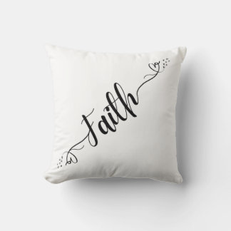 Faith & Hearts Throw Pillow