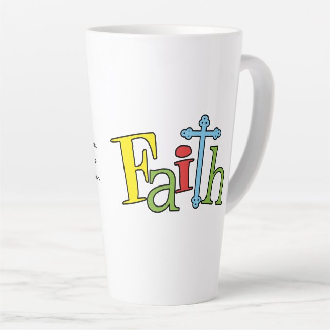 Faith Hebrews 11:1 Christian Latte Mug (Right Angle)