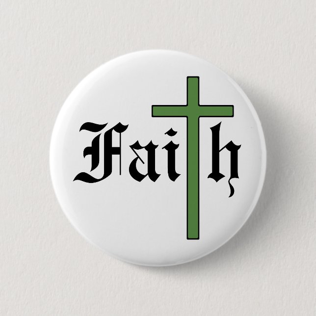 Faith Holy Cross 2 Inch Round Button (Front)