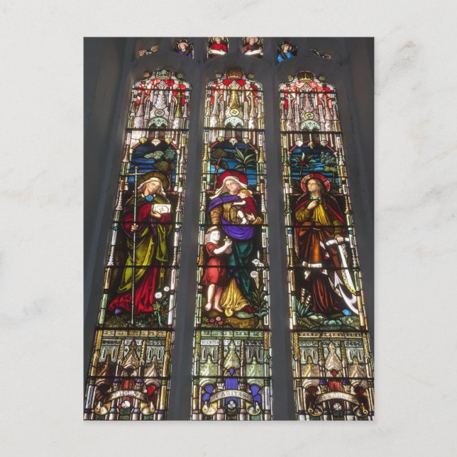 Faith, Hope and Charity Stained Glass Window Postcard (Front)