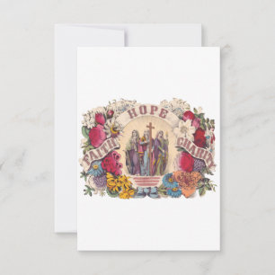 Faith, Hope and Charity Theological virtues Thank You Card