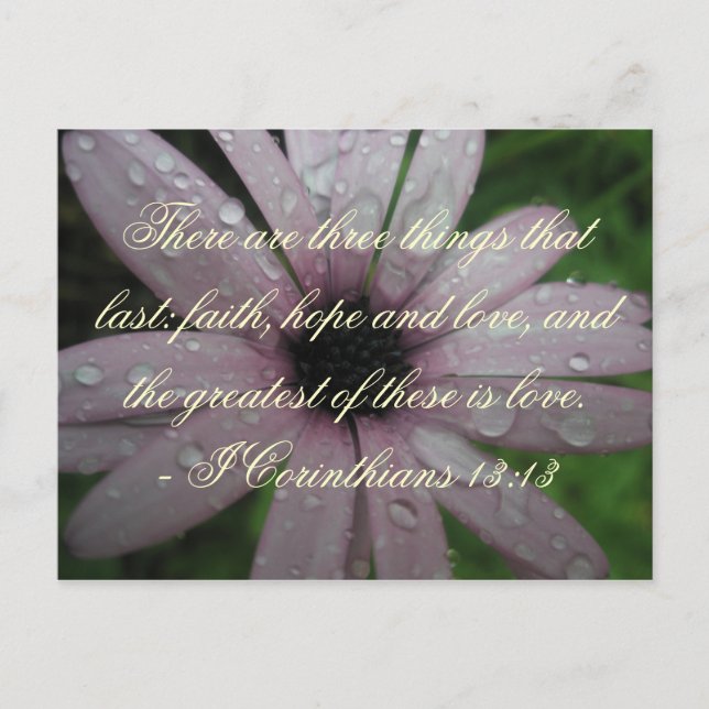 Faith Hope and Love Bible verse Postcard (Front)