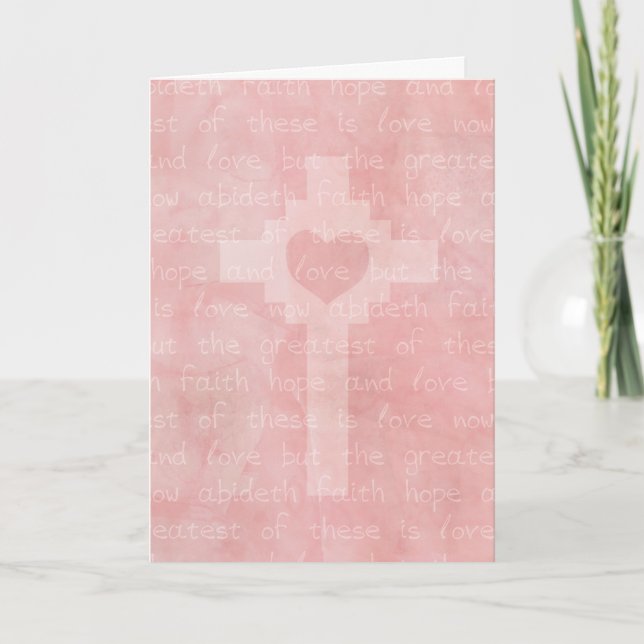 Faith Hope and Love Christian Inspirational Card (Front)