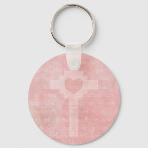 Faith Hope and Love Christian Keychain