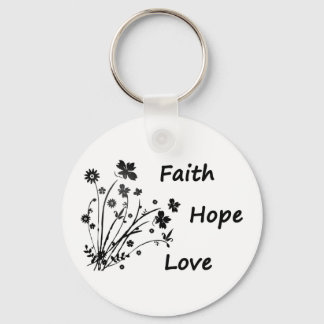 Faith Hope and Love Keychain