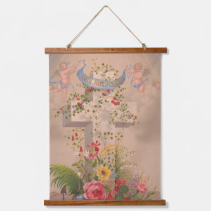 Faith Hope Charity And Flowers Hanging Tapestry