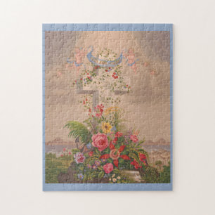 Faith Hope Charity And Flowers  Jigsaw Puzzle