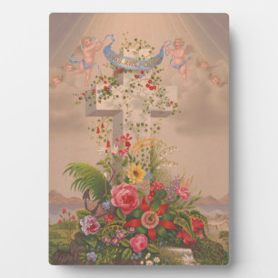 Faith Hope Charity And Flowers  Plaque