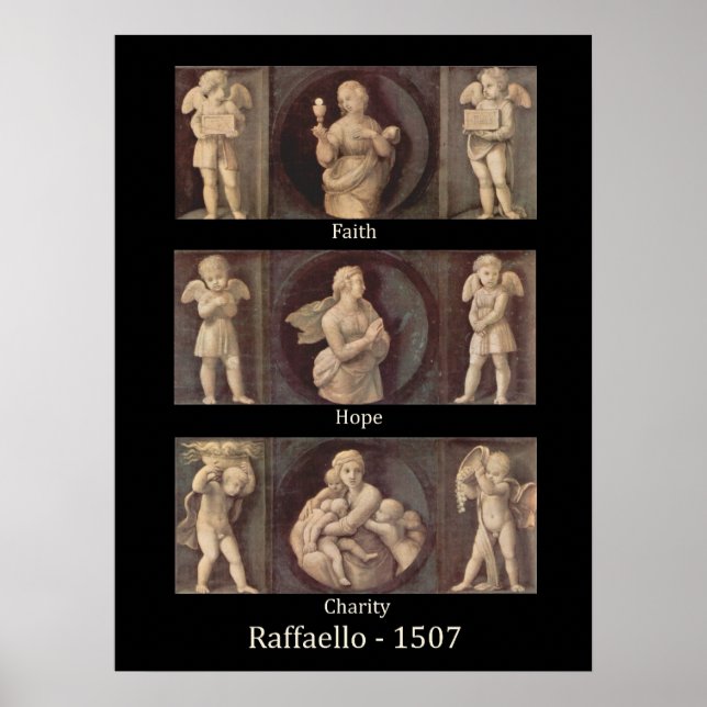 Faith Hope Charity par Raphael Poster Imprimer (Devant)