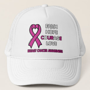 Faith Hope Courage Love...Breast Cancer Trucker Hat