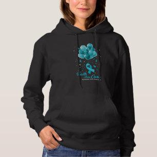 Faith Hope Cure Butterflies Teal Ribbon Myasthenia Hoodie