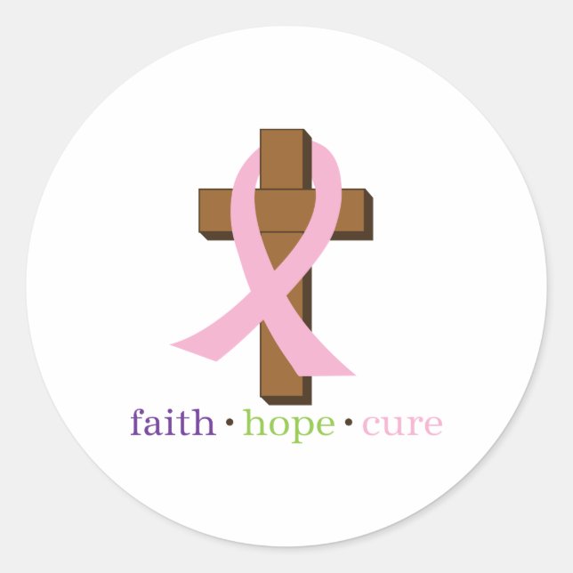 Faith Hope Cure Classic Round Sticker (Front)