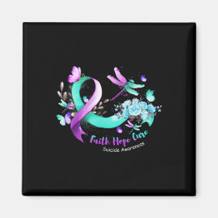 Faith Hope Cure Dragonfly Suicide Prevention Aware Magnet
