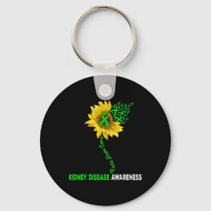 Faith Hope Cure Kidney Disease Sunflower Puzzle Pi Keychain