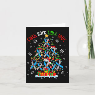 Faith Hope Fight Love Christmas Tree Diabetes Ribb Card